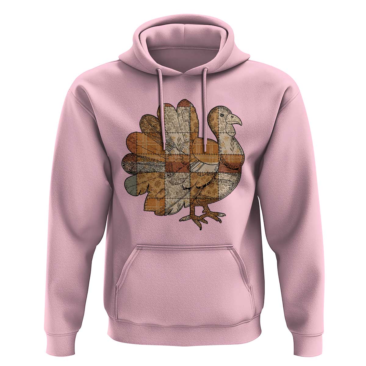 Thanksgiving Vintage Patchwork Gobble Turkey Hoodie - Wonder Print Shop