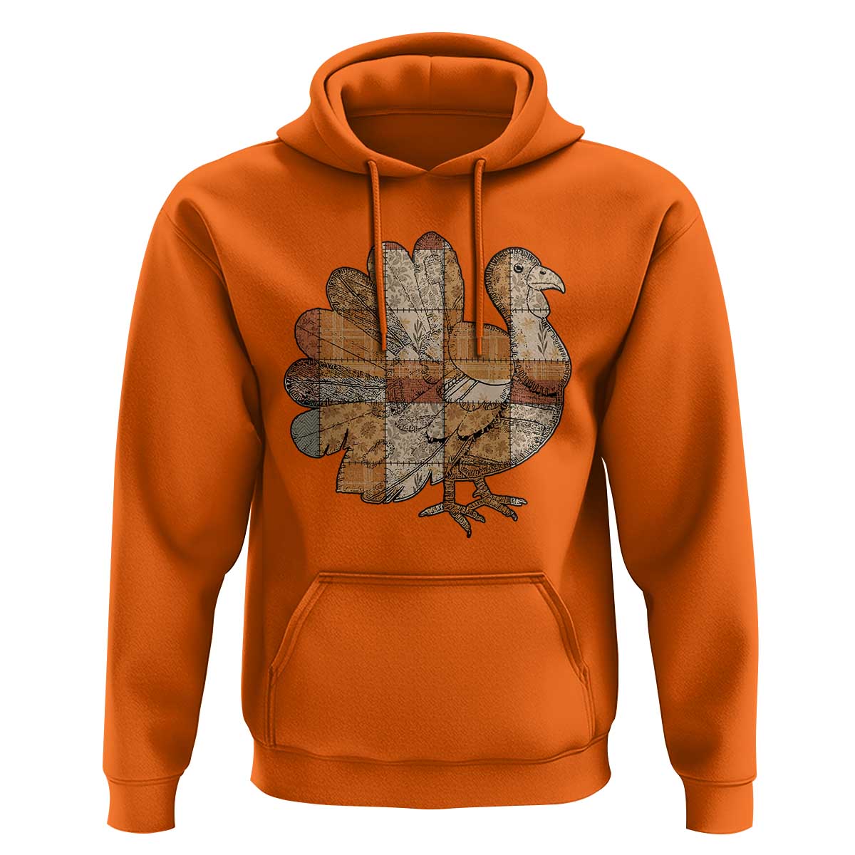 Thanksgiving Vintage Patchwork Gobble Turkey Hoodie - Wonder Print Shop