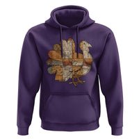 Thanksgiving Vintage Patchwork Gobble Turkey Hoodie - Wonder Print Shop