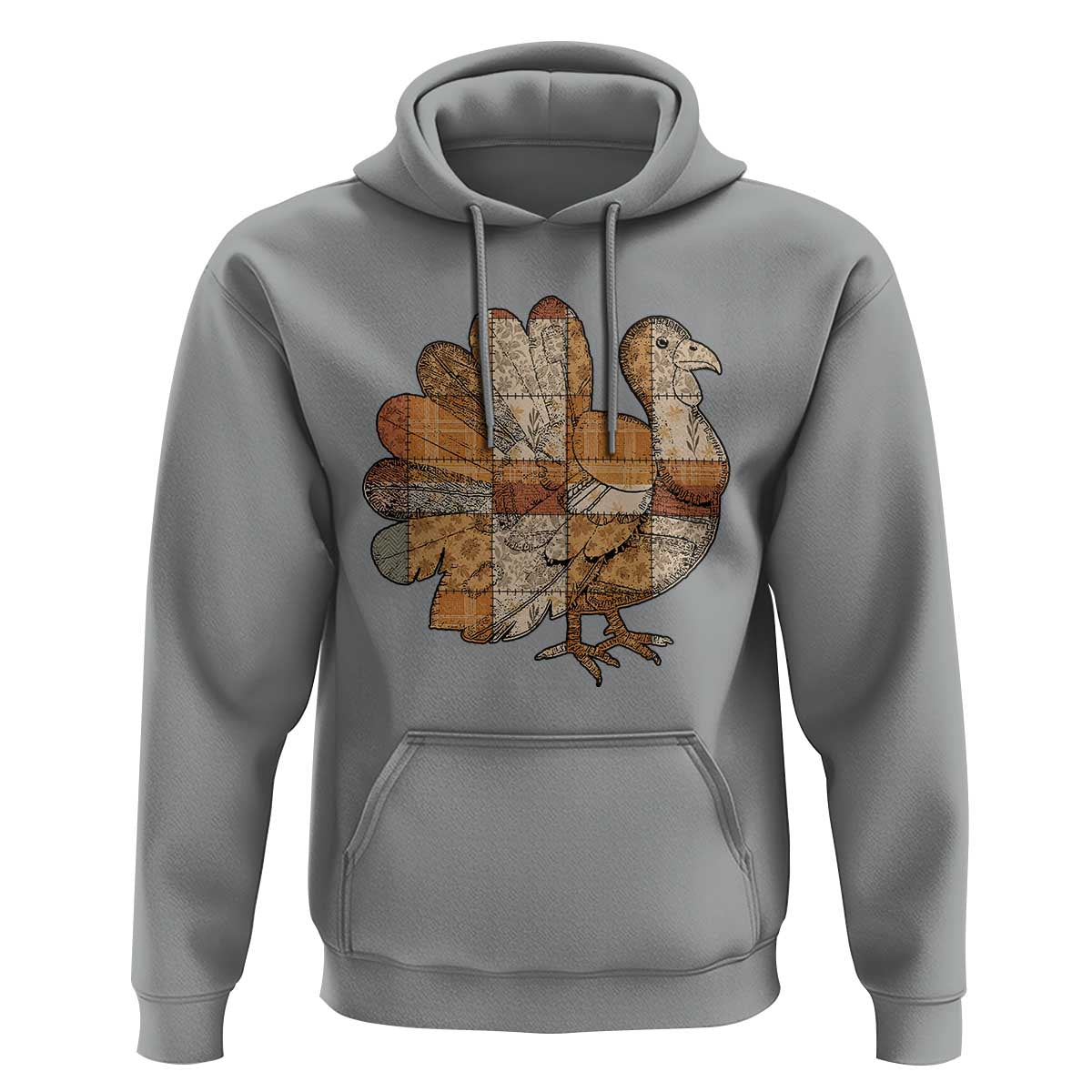 Thanksgiving Vintage Patchwork Gobble Turkey Hoodie - Wonder Print Shop