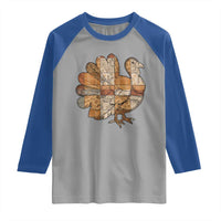 Thanksgiving Vintage Patchwork Gobble Turkey Raglan Shirt - Wonder Print Shop