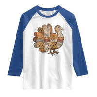 Thanksgiving Vintage Patchwork Gobble Turkey Raglan Shirt - Wonder Print Shop
