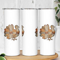 Thanksgiving Vintage Patchwork Gobble Turkey Skinny Tumbler - Wonder Print Shop