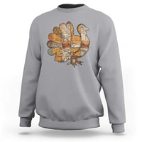 Thanksgiving Vintage Patchwork Gobble Turkey Sweatshirt - Wonder Print Shop