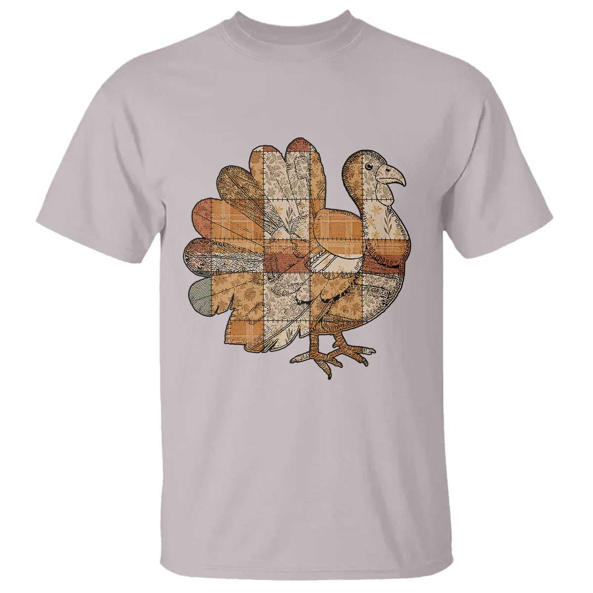 Thanksgiving Vintage Patchwork Gobble Turkey T Shirt - Wonder Print Shop