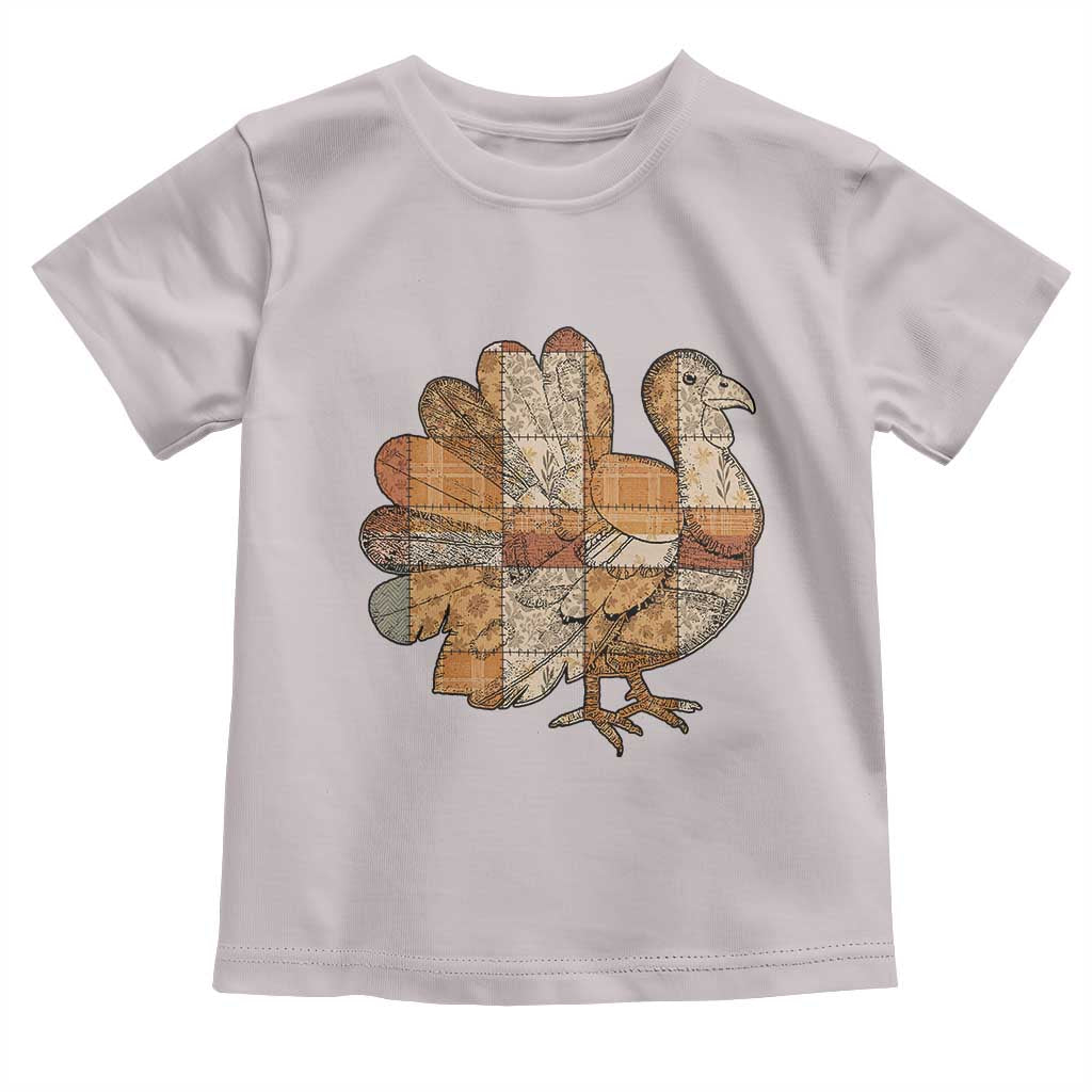 Thanksgiving Vintage Patchwork Gobble Turkey Toddler T Shirt - Wonder Print Shop
