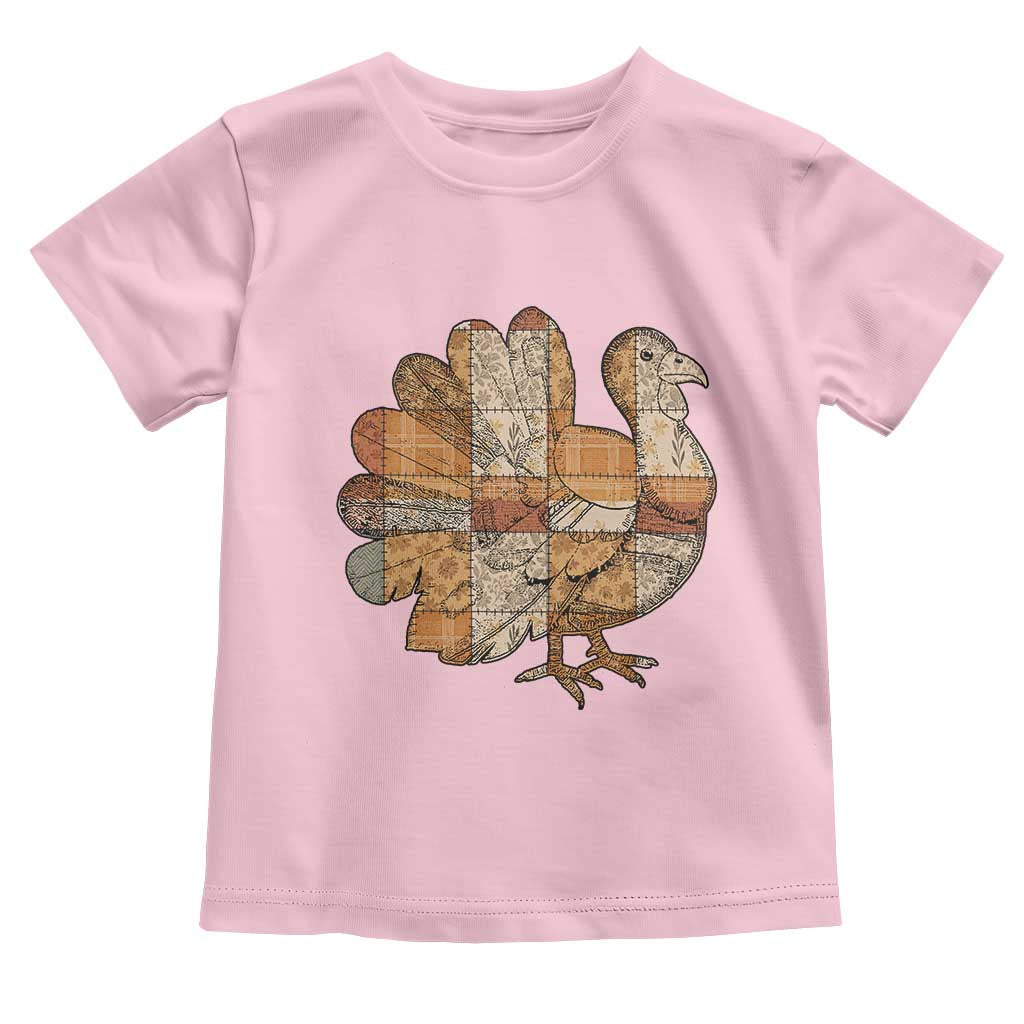 Thanksgiving Vintage Patchwork Gobble Turkey Toddler T Shirt - Wonder Print Shop