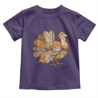Thanksgiving Vintage Patchwork Gobble Turkey Toddler T Shirt - Wonder Print Shop