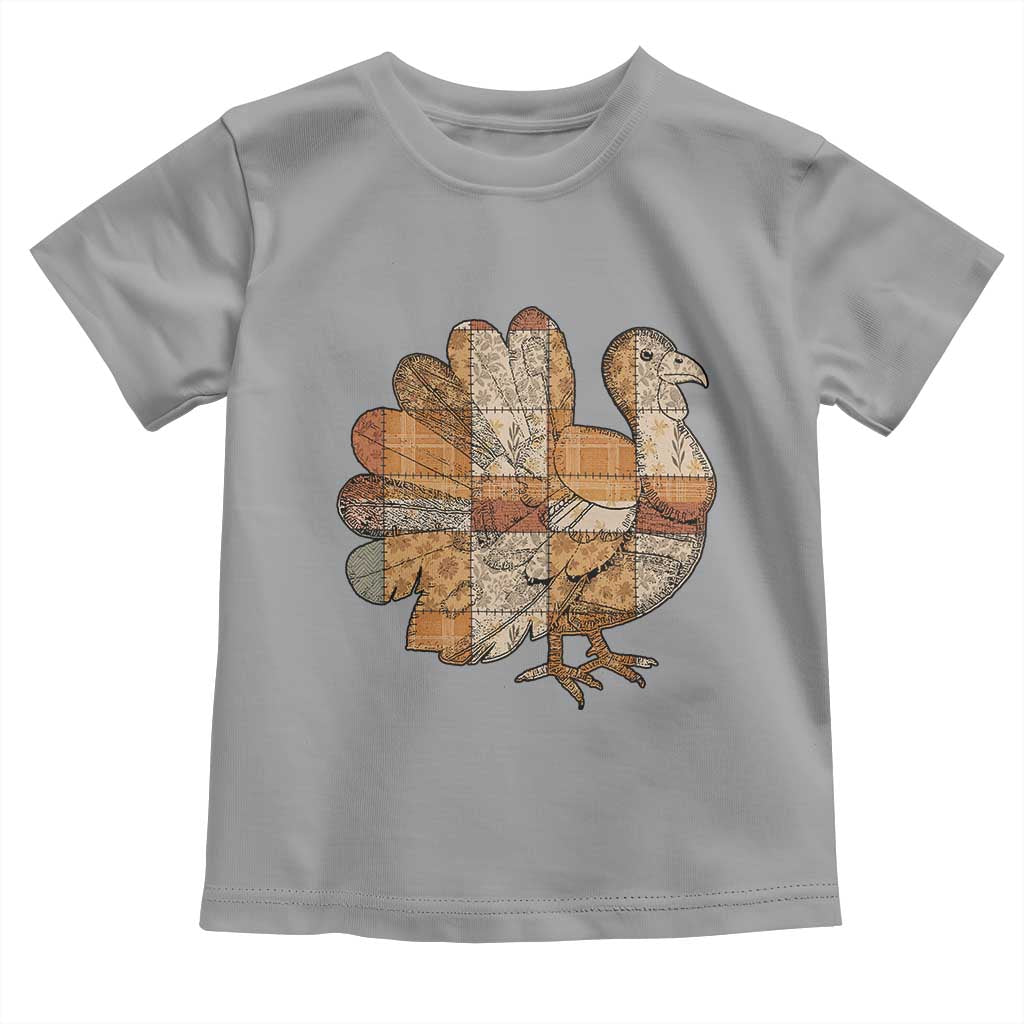 Thanksgiving Vintage Patchwork Gobble Turkey Toddler T Shirt - Wonder Print Shop
