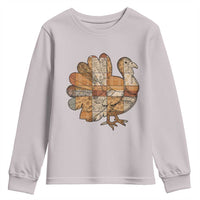 Thanksgiving Vintage Patchwork Gobble Turkey Youth Sweatshirt - Wonder Print Shop