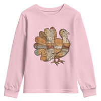 Thanksgiving Vintage Patchwork Gobble Turkey Youth Sweatshirt - Wonder Print Shop