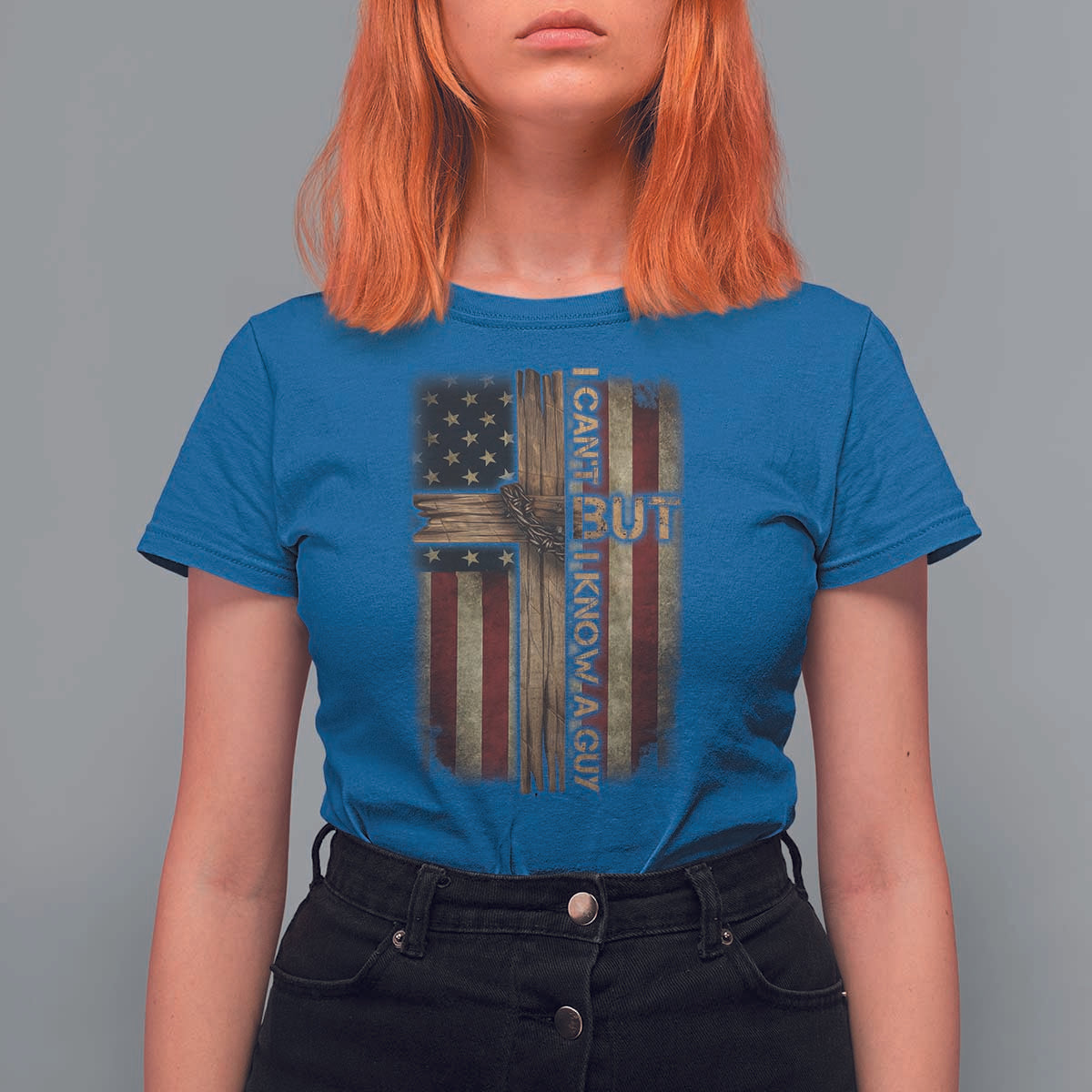 I Cant But I Know A Guy T Shirt For Women Funny Christian Jesus Cross - Wonder Print Shop