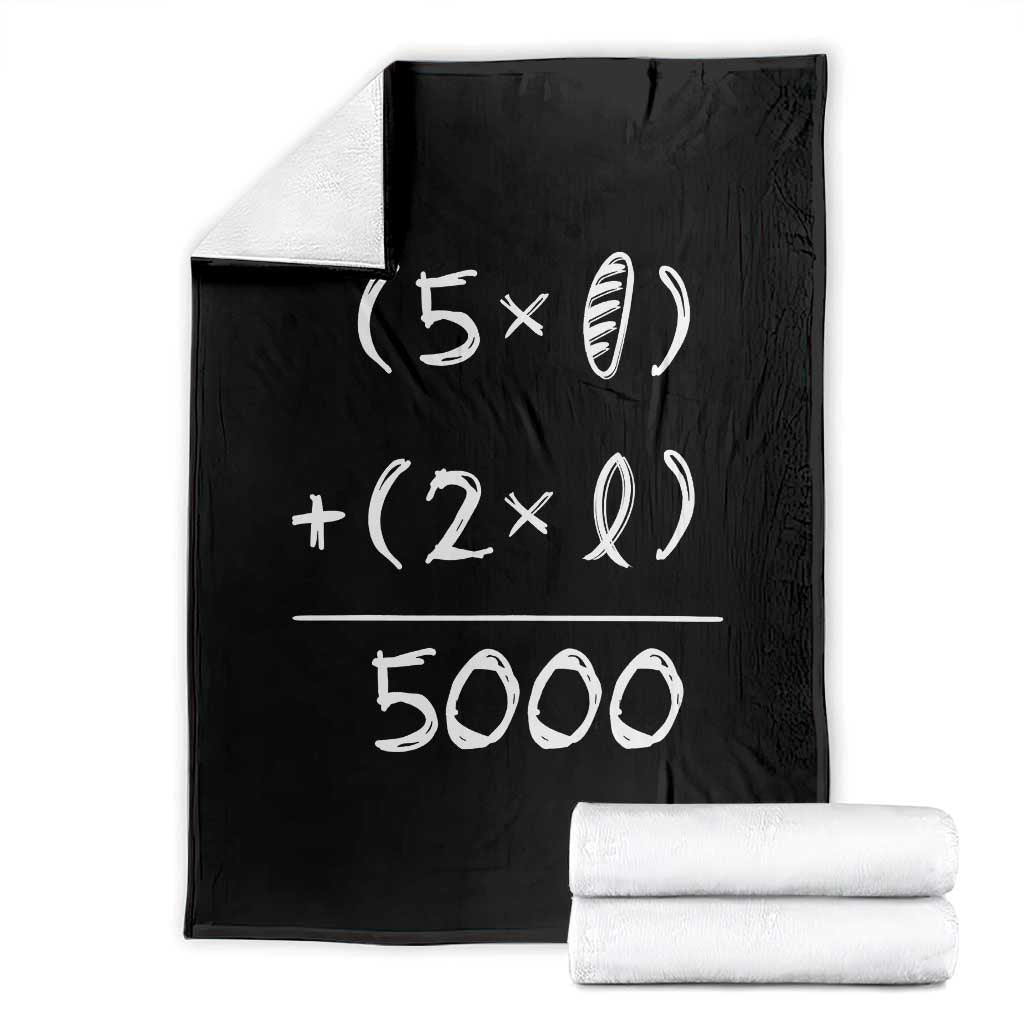 2 Fishes 5 Loaves Jesus Feeds The 5000 Christian Bible Verses Throw Blanket - Wonder Print Shop