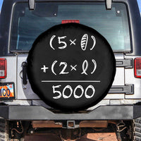2 Fishes 5 Loaves Jesus Feeds The 5000 Christian Bible Verses Spare Tire Cover - Wonder Print Shop