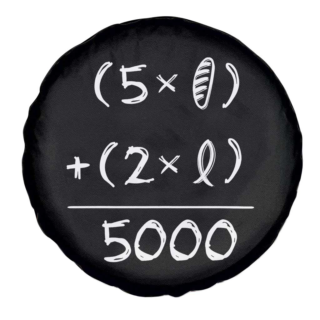 2 Fishes 5 Loaves Jesus Feeds The 5000 Christian Bible Verses Spare Tire Cover - Wonder Print Shop