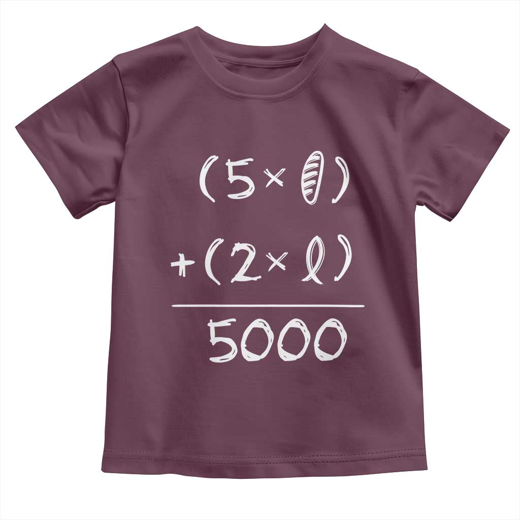 2 Fishes 5 Loaves Jesus Feeds The 5000 Christian Bible Verses Toddler T Shirt - Wonder Print Shop
