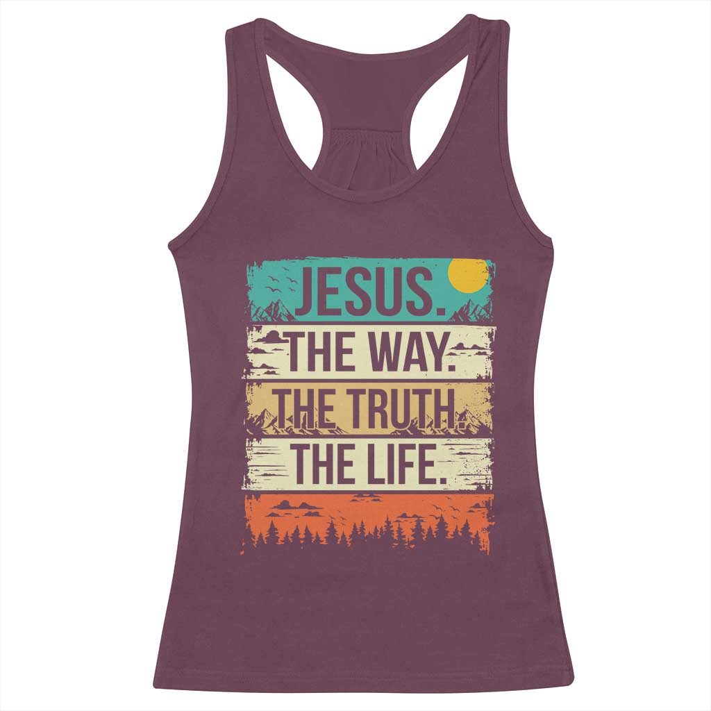 Jesus The Way The Truth The Life Racerback Tank Top Blessed Christians - Wonder Print Shop