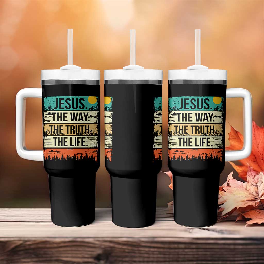 Jesus The Way The Truth The Life Tumbler With Handle Blessed Christians - Wonder Print Shop