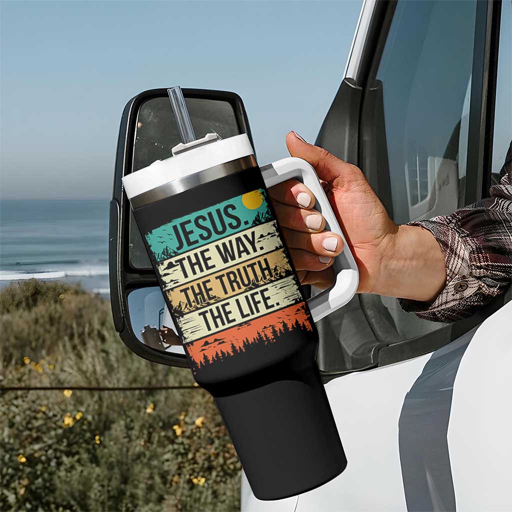 Jesus The Way The Truth The Life Tumbler With Handle Blessed Christians - Wonder Print Shop