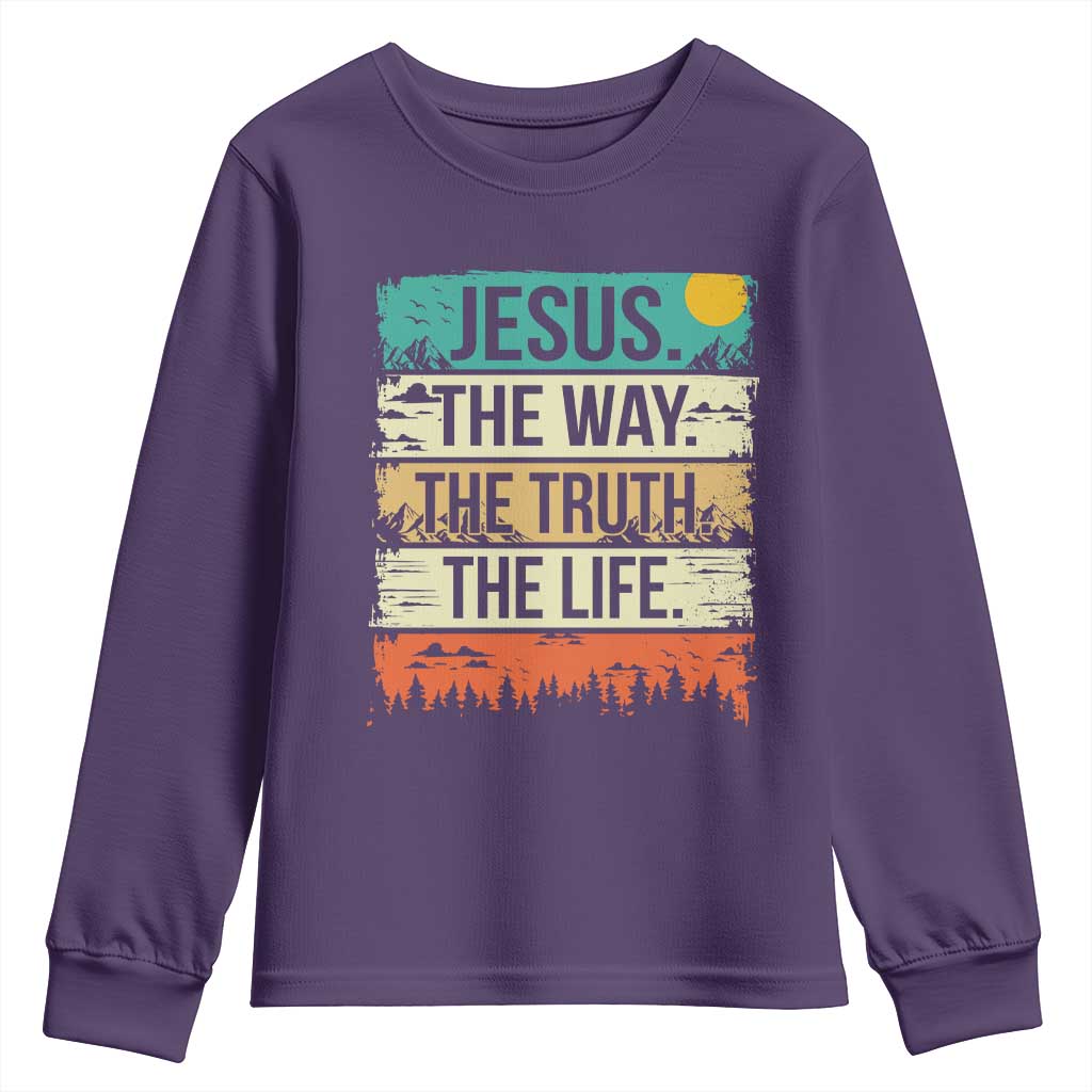 Jesus The Way The Truth The Life Youth Sweatshirt Blessed Christians - Wonder Print Shop
