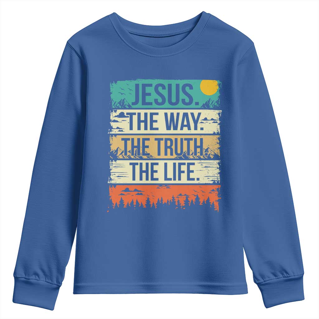 Jesus The Way The Truth The Life Youth Sweatshirt Blessed Christians - Wonder Print Shop