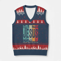 Jesus The Way The Truth The Life V-Neck Knit Sweater Vest Christian Worship - Wonder Print Shop
