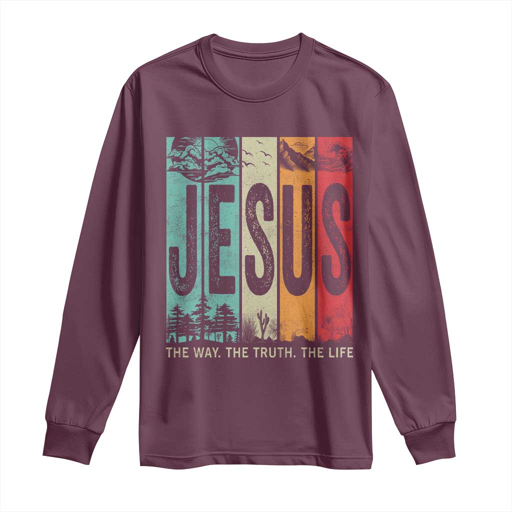 Jesus The Way The Truth The Life Long Sleeve Shirt Christian Worship - Wonder Print Shop