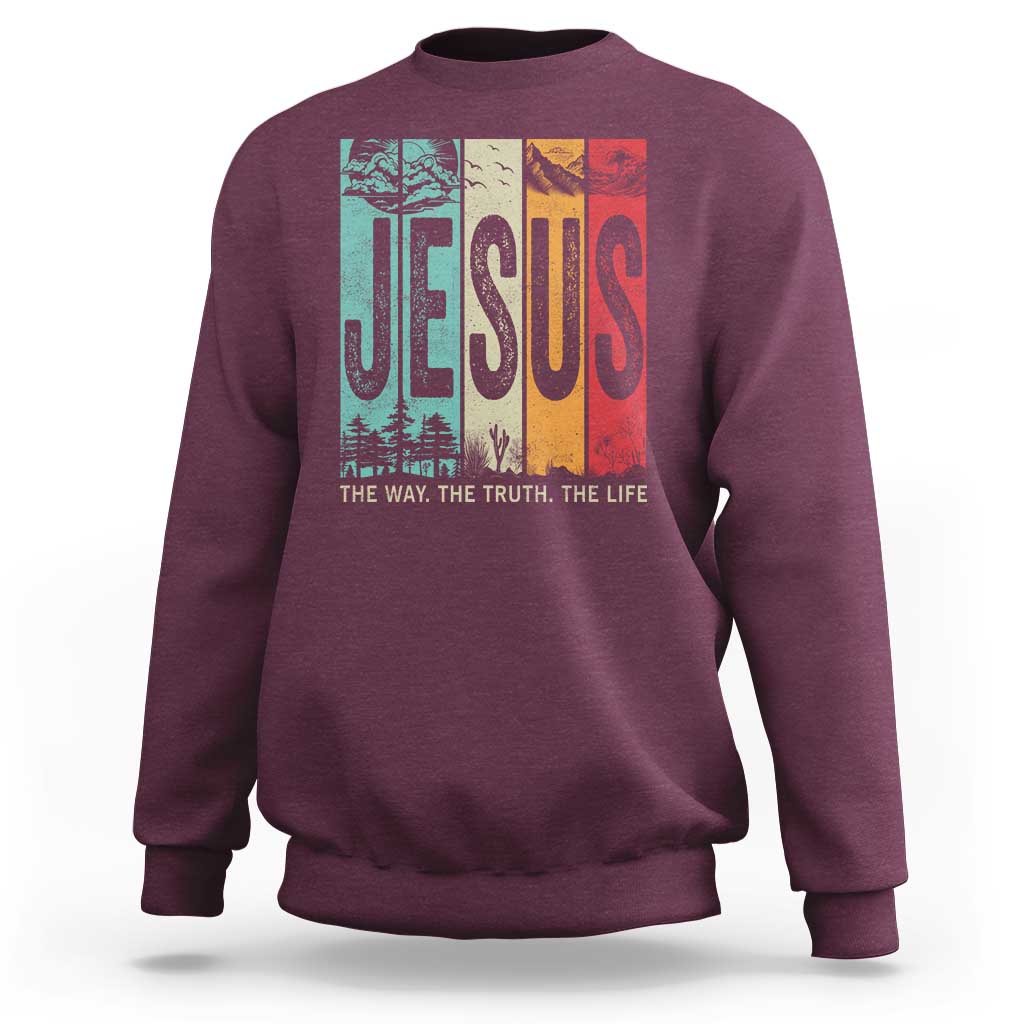 Jesus The Way The Truth The Life Sweatshirt Christian Worship - Wonder Print Shop