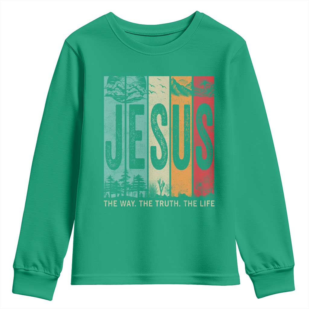 Jesus The Way The Truth The Life Youth Sweatshirt Christian Worship - Wonder Print Shop