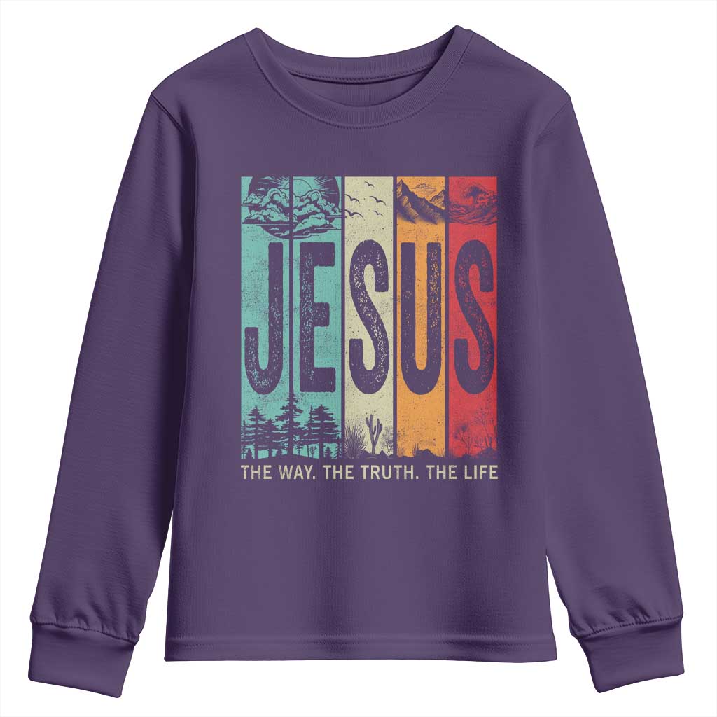 Jesus The Way The Truth The Life Youth Sweatshirt Christian Worship - Wonder Print Shop