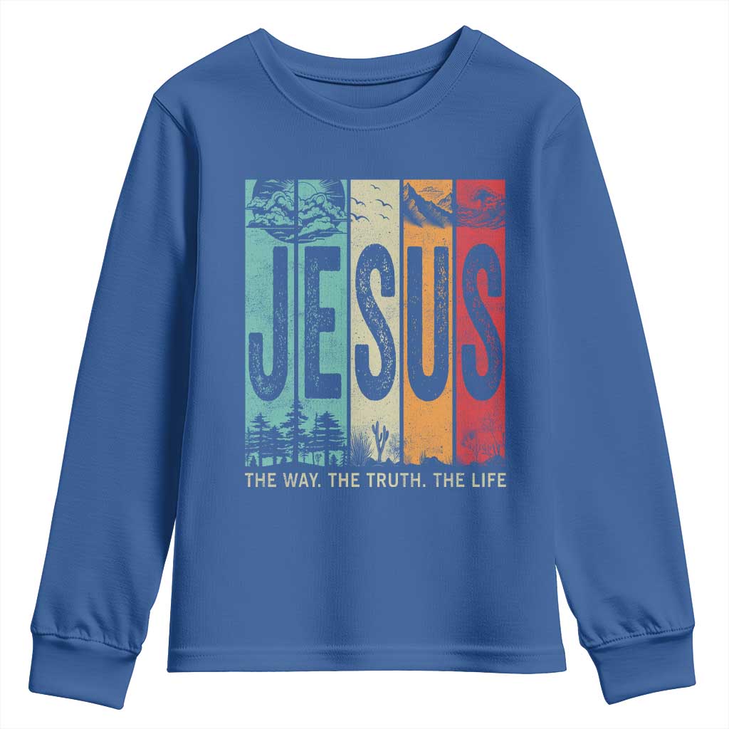 Jesus The Way The Truth The Life Youth Sweatshirt Christian Worship - Wonder Print Shop