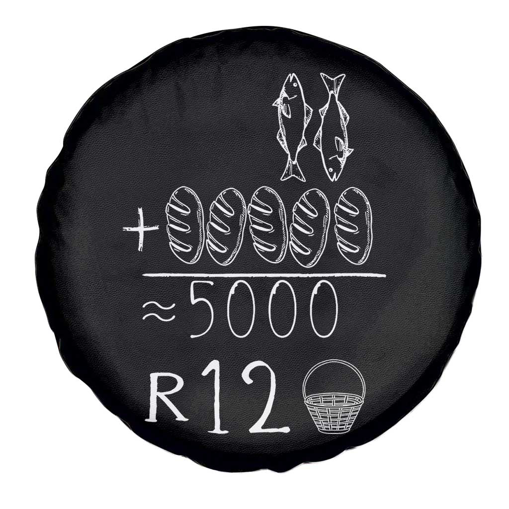 2 Fishes 5 Breads Jesus Feeds The 5000 Christian Bible Verses Spare Tire Cover - Wonder Print Shop