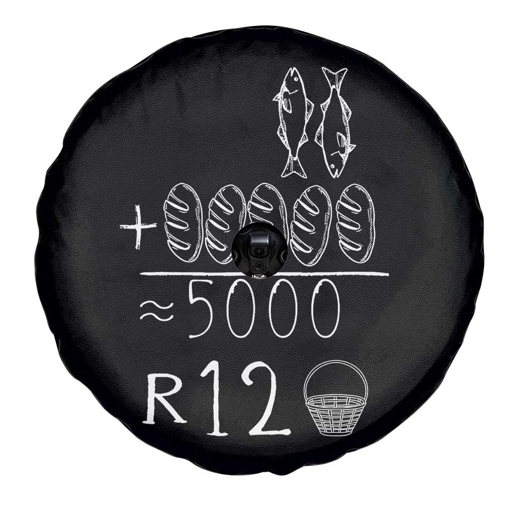 2 Fishes 5 Breads Jesus Feeds The 5000 Christian Bible Verses Spare Tire Cover - Wonder Print Shop