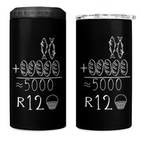 2 Fishes 5 Breads Jesus Feeds The 5000 Christian Bible Verses 4 in 1 Can Cooler Tumbler - Wonder Print Shop