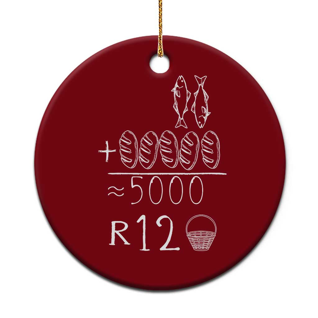 2 Fishes 5 Breads Jesus Feeds The 5000 Christian Bible Verses Ceramic Ornament - Wonder Print Shop