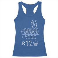 2 Fishes 5 Breads Jesus Feeds The 5000 Christian Bible Verses Racerback Tank Top - Wonder Print Shop