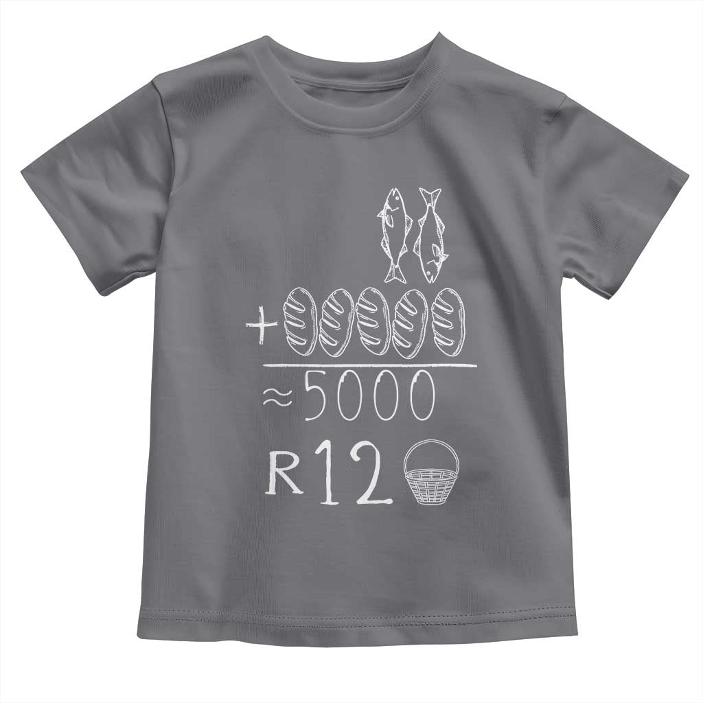 2 Fishes 5 Breads Jesus Feeds The 5000 Christian Bible Verses Toddler T Shirt - Wonder Print Shop