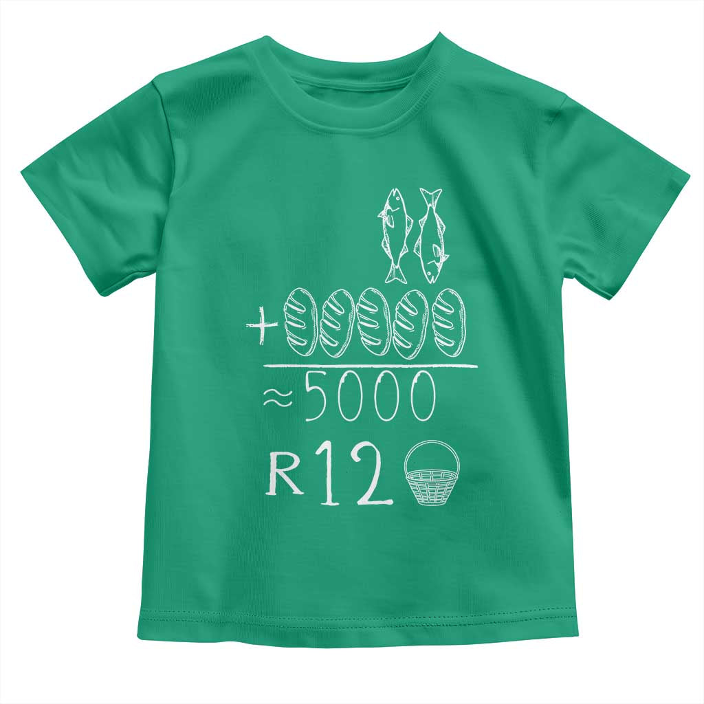 2 Fishes 5 Breads Jesus Feeds The 5000 Christian Bible Verses Toddler T Shirt - Wonder Print Shop