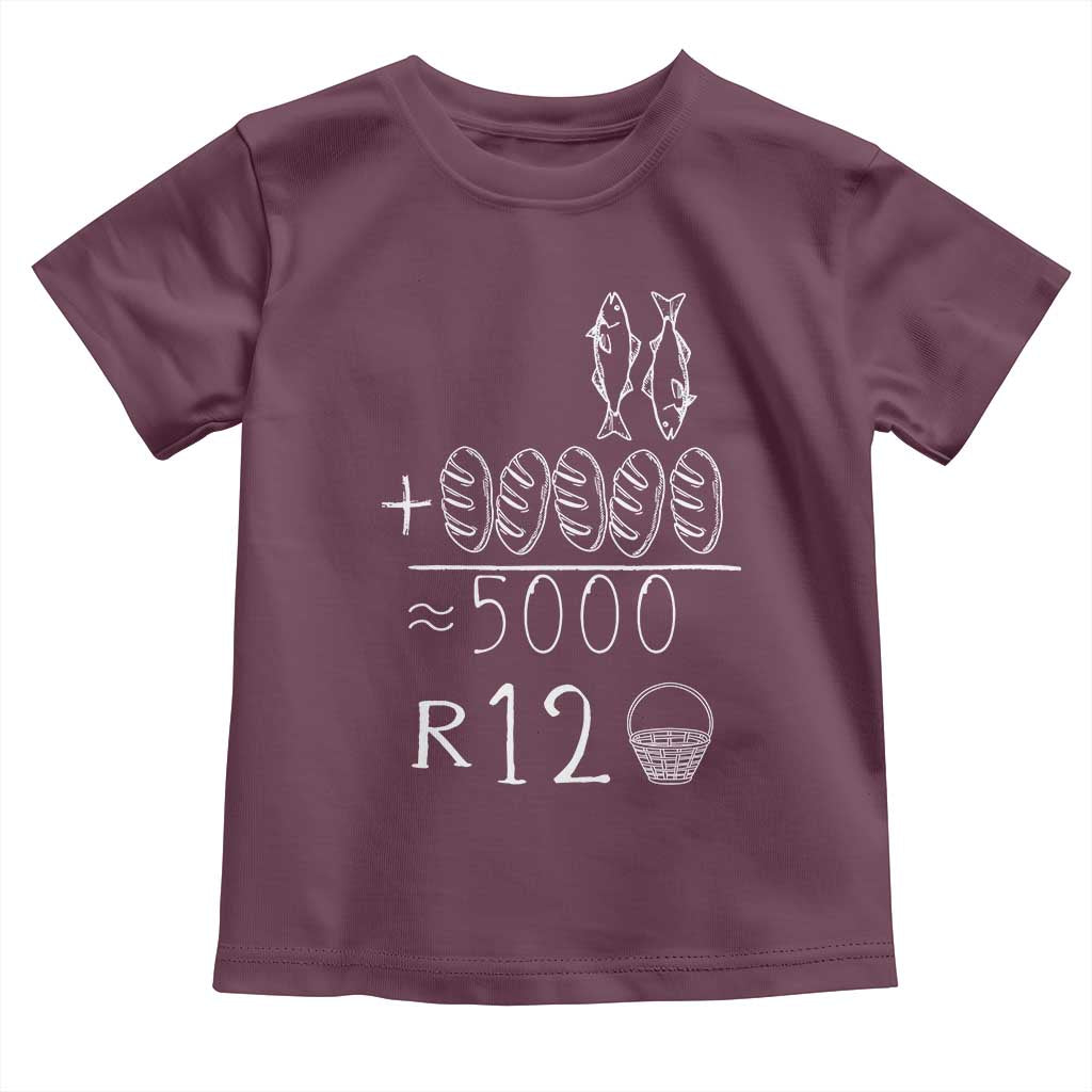 2 Fishes 5 Breads Jesus Feeds The 5000 Christian Bible Verses Toddler T Shirt - Wonder Print Shop