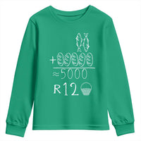 2 Fishes 5 Breads Jesus Feeds The 5000 Christian Bible Verses Youth Sweatshirt - Wonder Print Shop