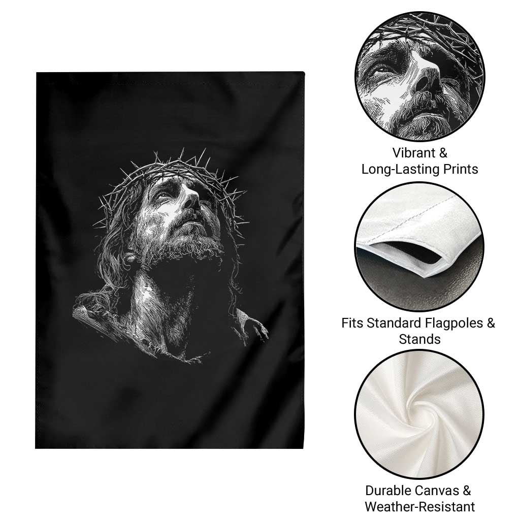 Jesus Christ Religious Christian Faith Crown Of Thorns Garden Flag - Wonder Print Shop