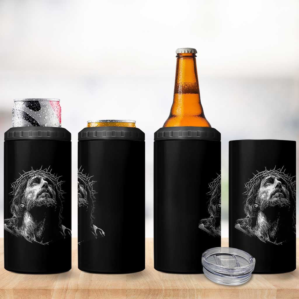 Jesus Christ Religious Christian Faith Crown Of Thorns 4 in 1 Can Cooler Tumbler - Wonder Print Shop