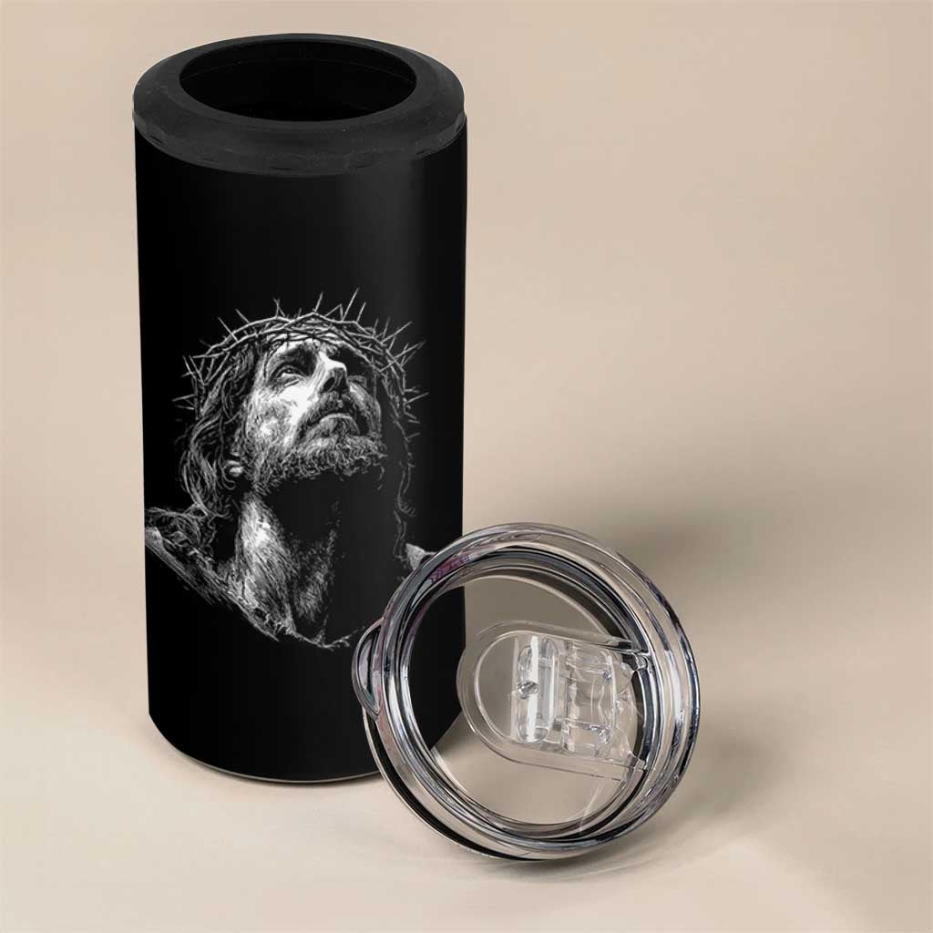 Jesus Christ Religious Christian Faith Crown Of Thorns 4 in 1 Can Cooler Tumbler - Wonder Print Shop