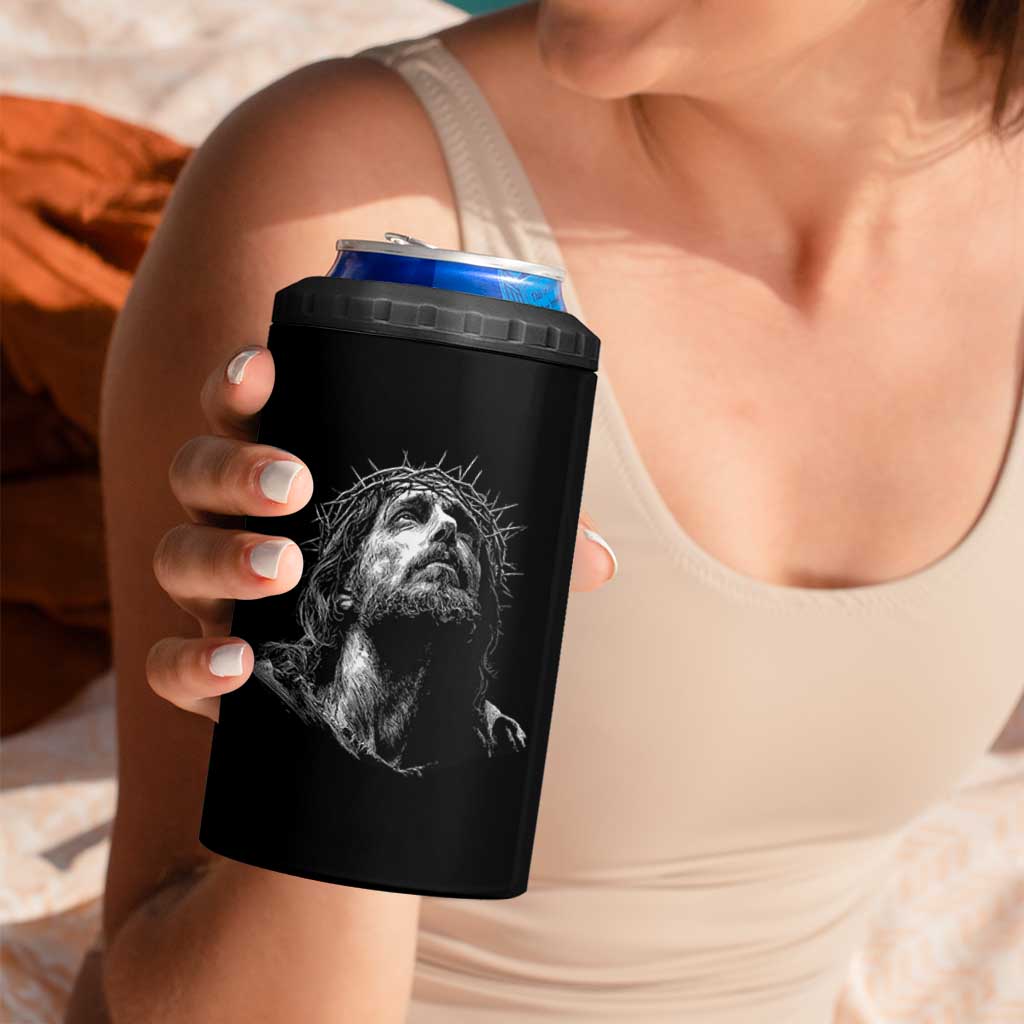 Jesus Christ Religious Christian Faith Crown Of Thorns 4 in 1 Can Cooler Tumbler - Wonder Print Shop