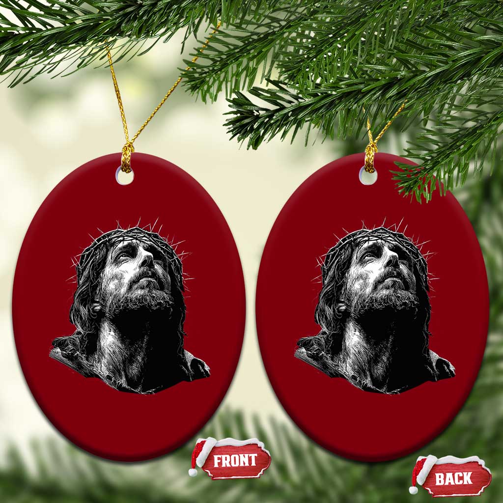 Jesus Christ Religious Christian Faith Crown Of Thorns Ceramic Ornament - Wonder Print Shop