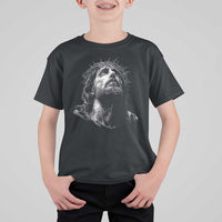 Jesus Christ Religious Christian Faith Crown Of Thorns T Shirt For Kid - Wonder Print Shop