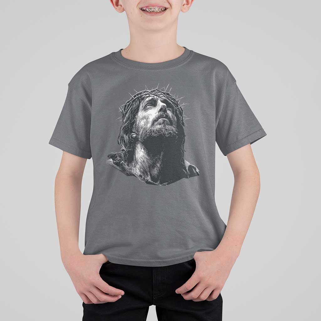Jesus Christ Religious Christian Faith Crown Of Thorns T Shirt For Kid - Wonder Print Shop