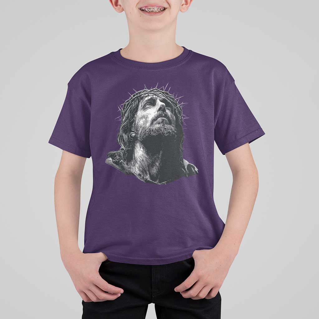 Jesus Christ Religious Christian Faith Crown Of Thorns T Shirt For Kid - Wonder Print Shop