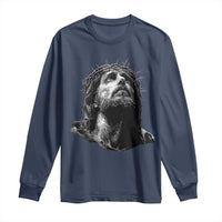 Jesus Christ Religious Christian Faith Crown Of Thorns Long Sleeve Shirt - Wonder Print Shop