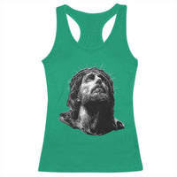 Jesus Christ Religious Christian Faith Crown Of Thorns Racerback Tank Top - Wonder Print Shop